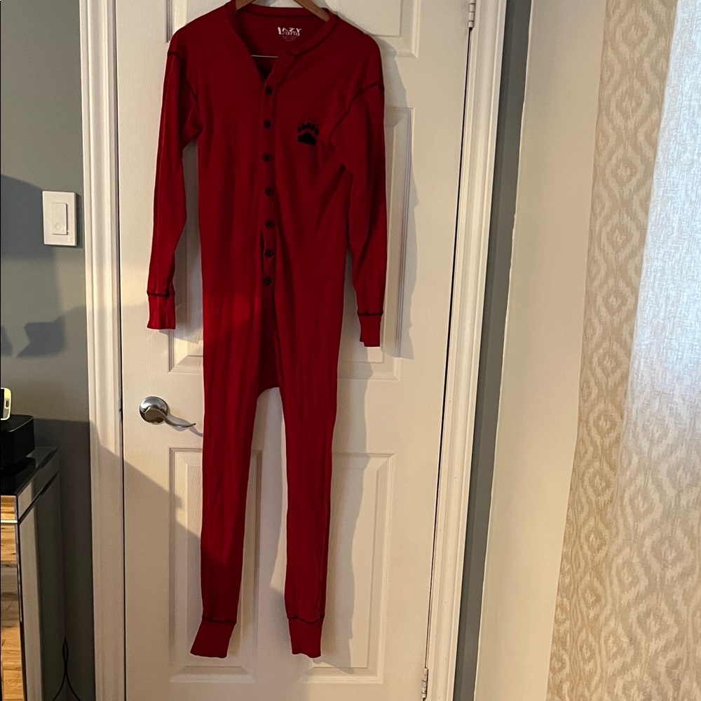Lazy One Red Adult  bear bottom Pajama
